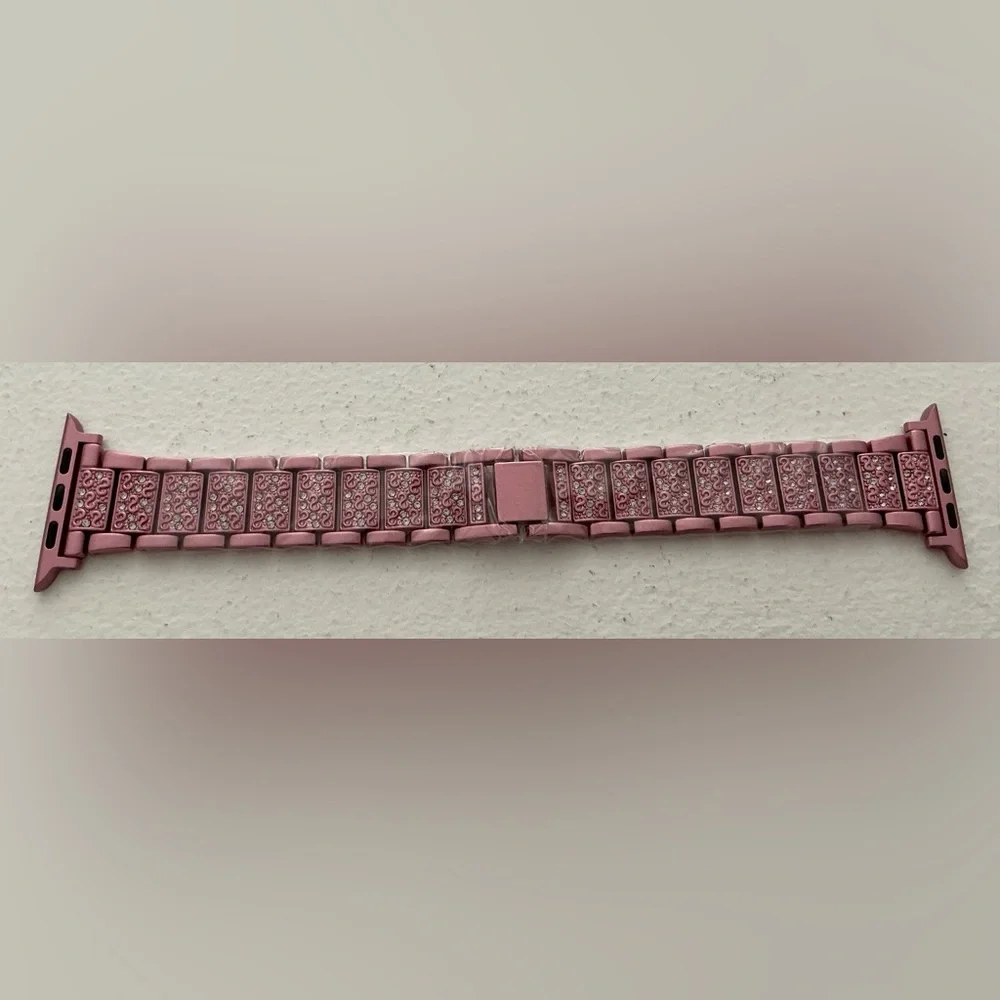 NEW PINK  RHINESTONE WATCH BAND AND CASE FOR APPLE WATCH  42mm SERIES 3/2/1